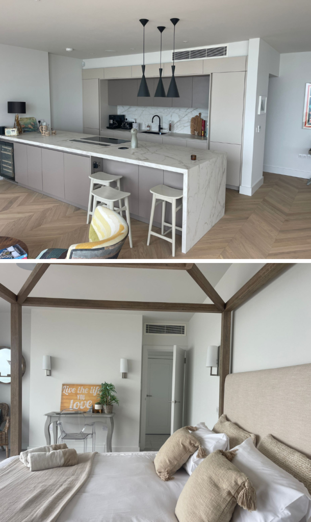 ir conditioning installations in a residential kitchen and loft conversion bedroom in Sussex